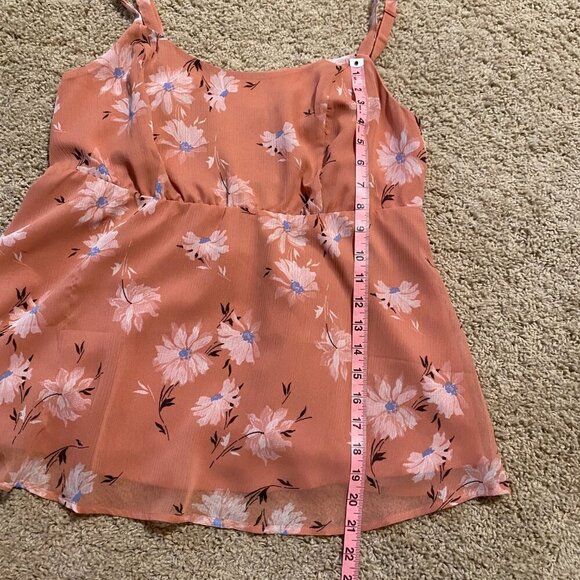 Torrid Falling Daisy Floral Print Babydoll Chiffon Cami #11686023 Size 00 - Picture 8 of 8